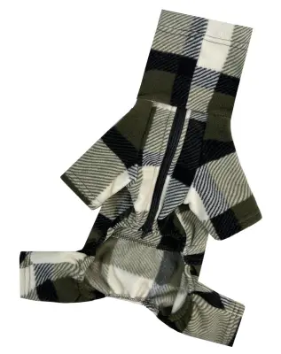Костюм флiс картатий оливка D-205