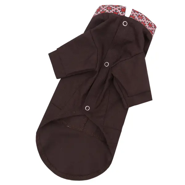 Вишиванка з китицями коричнева RUB-59