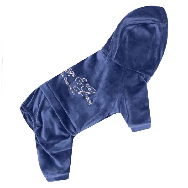 Костюм велюровий Кураж синій D-244
