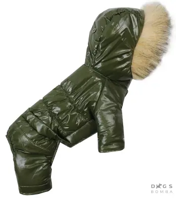Зимовий комбінезон лакований хакi A-68