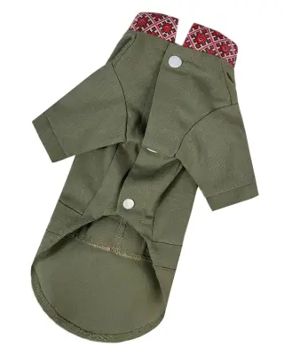Вишиванка з китицями хакі RUB-50