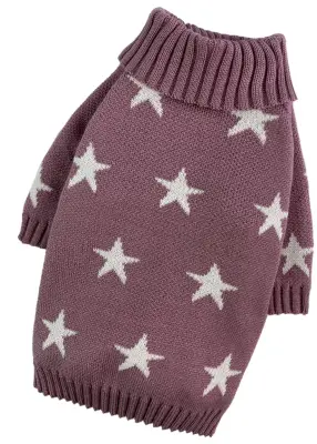 Светр в'язаний Зiрочки рожевий Y-328