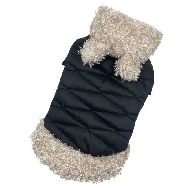 Куртка з хутром чорна K-30